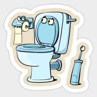 toilet bowl and toilet paper holder Sticker